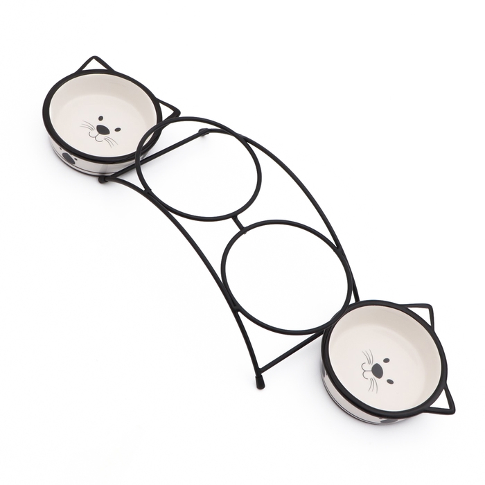 Миски керамические на подставке 2 х 250 мл Миски керамические на подставке 2 х 250 мл