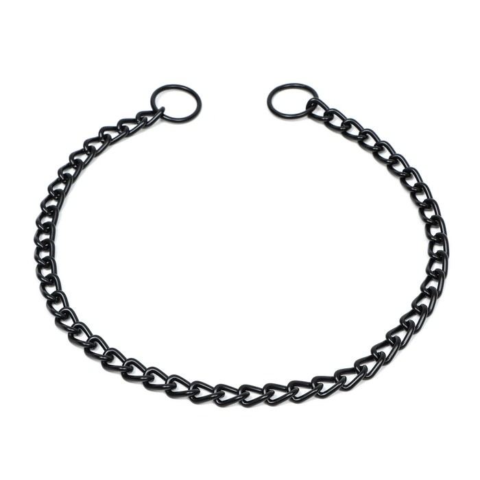 Ошейник - удавка металлический однорядный, 55 см, толщина проволоки 2,5 мм, черный Ошейник - удавка металлический однорядный, 55 см, толщина проволоки 2,5 мм, черный