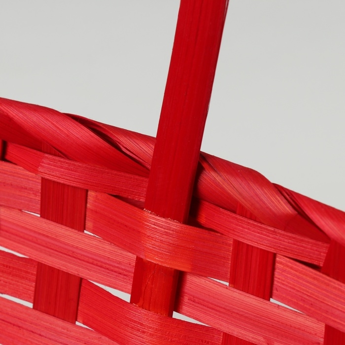 Набор корзин плетеных, D19x9/32 см, D22x9,5/34 см, D25x10/36 см, 3шт, красные, бамбук Набор корзин плетеных, D19x9/32 см, D22x9,5/34 см, D25x10/36 см, 3шт, красные, бамбук