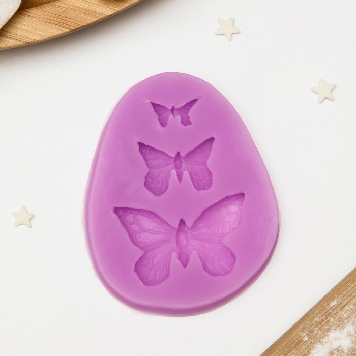 Молд «Бабочки», силикон, 7,5×6×1 см, цвет МИКС Молд «Бабочки», силикон, 7,5×6×1 см, цвет МИКС