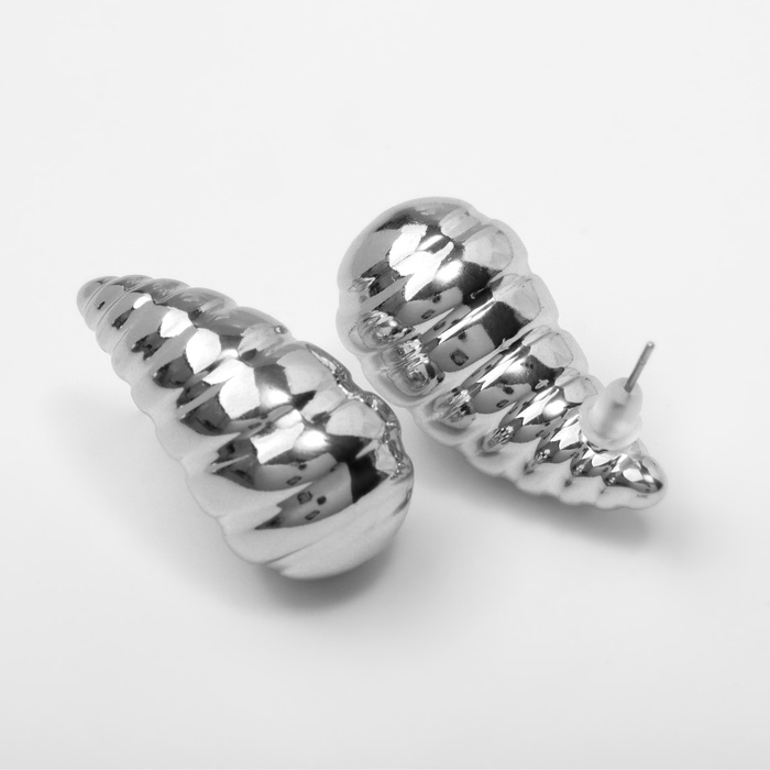 Серьги пластик «Капля» вибрация, цвет серебро Серьги пластик «Капля» вибрация, цвет серебро