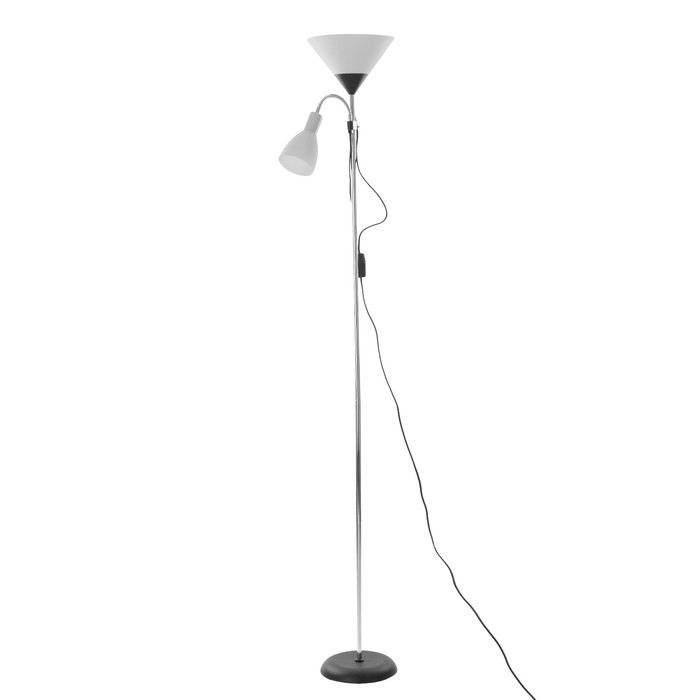 Торшер  Торшер "Тренд 2" 1х40Вт Е27+1хЕ27 40Вт серебристый 22х22х180 см.