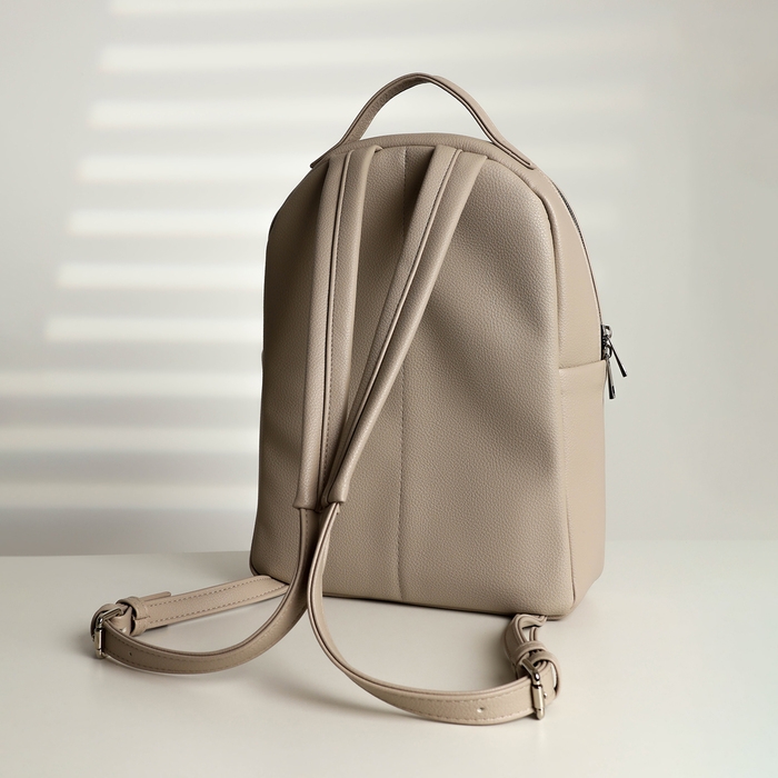 Рюкзак на молнии, TEXTURA, наружный карман, цвет светло-бежевый