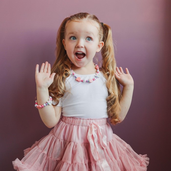 Набор детский 2 предмета: бусы, браслет «Выбражулька», зайчик, цветной Набор детский 2 предмета: бусы, браслет «Выбражулька», зайчик, цветной