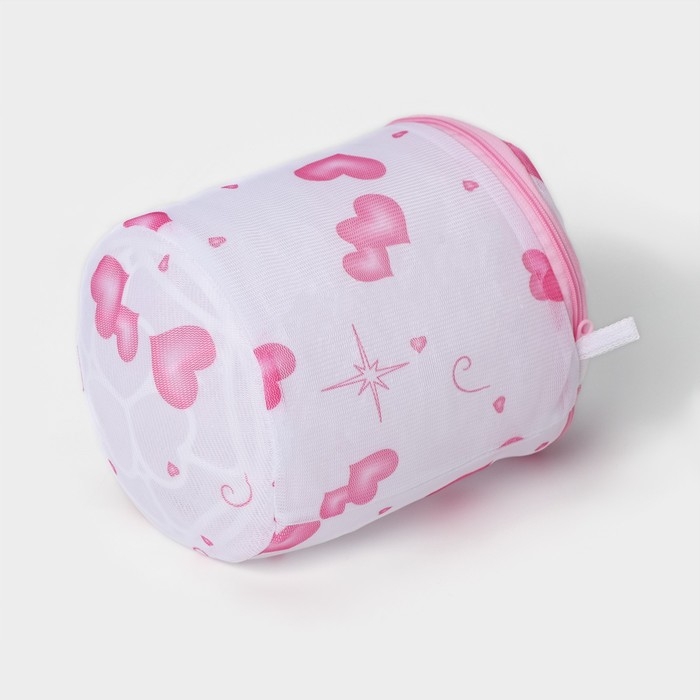 Мешок для стирки белья с диском Доляна, d=15 см, однослойный, мелкая сетка МИКС