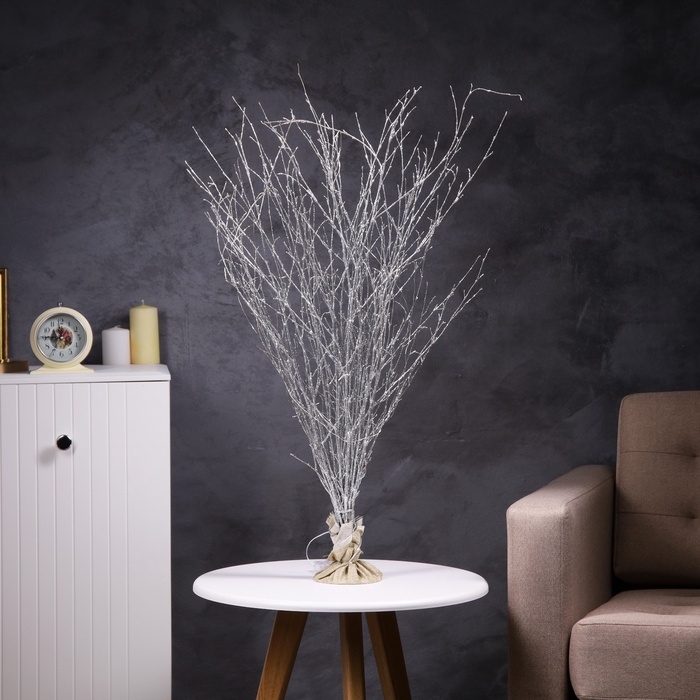 Светодиодная фигура «Ветви серые» 80х55х6 см, 30 LED, батарейки АAх3 (не в комплекте), свечение теплое белое Светодиодная фигура «Ветви серые» 80х55х6 см, 30 LED, батарейки АAх3 (не в комплекте), свечение теплое белое