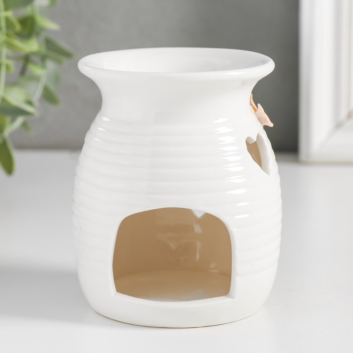 Аромалампа керамика  Аромалампа керамика "Розочки и незабудки с сердечком" МИКС 7,5х7,5х9,5 см