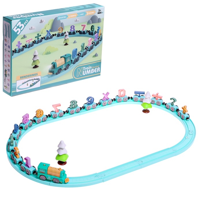 Железная дорога «Числовой поезд», детская, магнитное соединение, работает от батареек Железная дорога «Числовой поезд», детская, магнитное соединение, работает от батареек