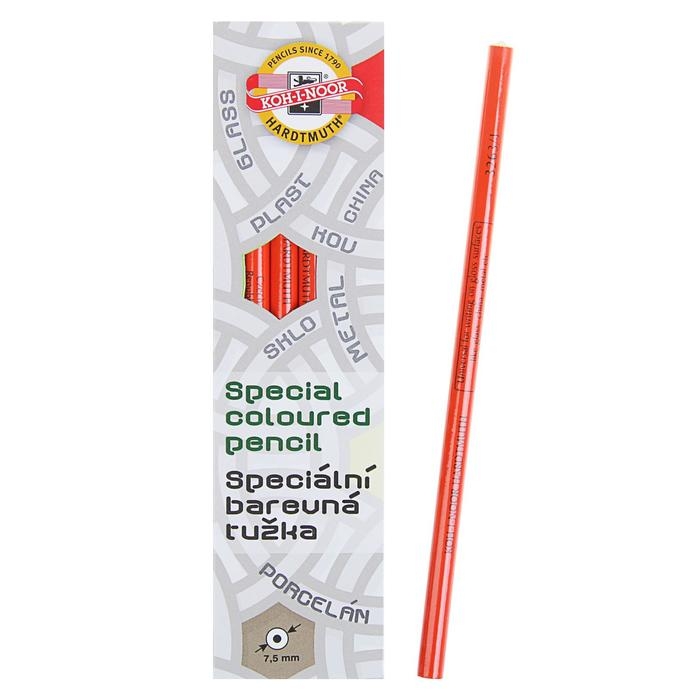 Карандаш незаточенный 4.3 мм, Koh-I-Noor 3263/1 по стеклу, металлу, пластику, красный, L=175 мм Карандаш незаточенный 4.3 мм, Koh-I-Noor 3263/1 по стеклу, металлу, пластику, красный, L=175 мм