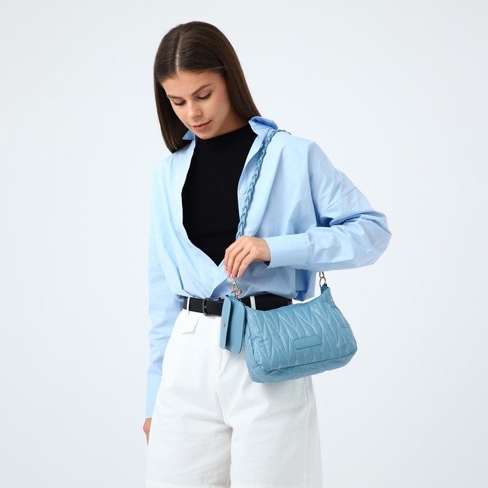 Сумка кросс-боди на молнии, цвет голубой Сумка кросс-боди на молнии, цвет голубой