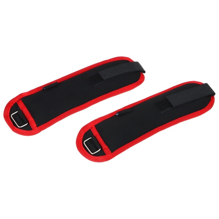 Утяжелители на запястье ONLYTOP, 2 шт. х 300 г, цвет красный Утяжелители на запястье ONLYTOP, 2 шт. х 300 г, цвет красный