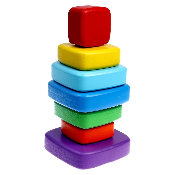 Пирамидка деревянная маленькая «Квадрат» Пирамидка деревянная маленькая «Квадрат»