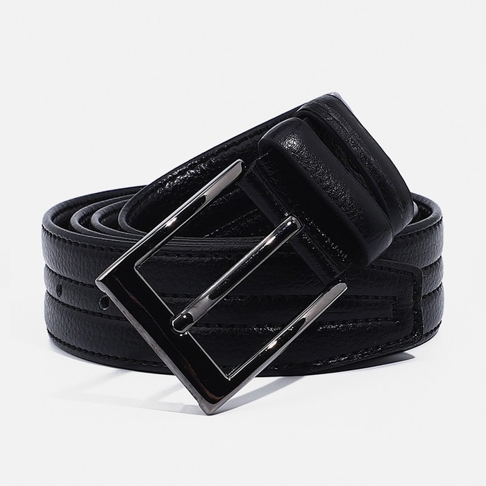 Ремень мужской, ширина 4 см, винт, пряжка металл, цвет чёрный Ремень мужской, ширина 4 см, винт, пряжка металл, цвет чёрный