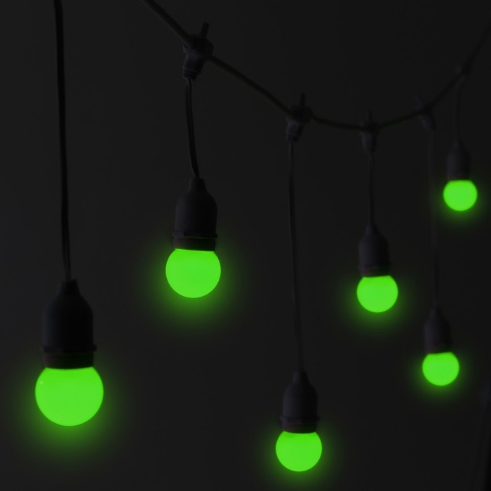 Лампа светодиодная Luazon Lighting, G45, Е27, 1.5 Вт, для белт-лайта, зеленая, наб 20 шт Лампа светодиодная Luazon Lighting, G45, Е27, 1.5 Вт, для белт-лайта, зеленая, наб 20 шт