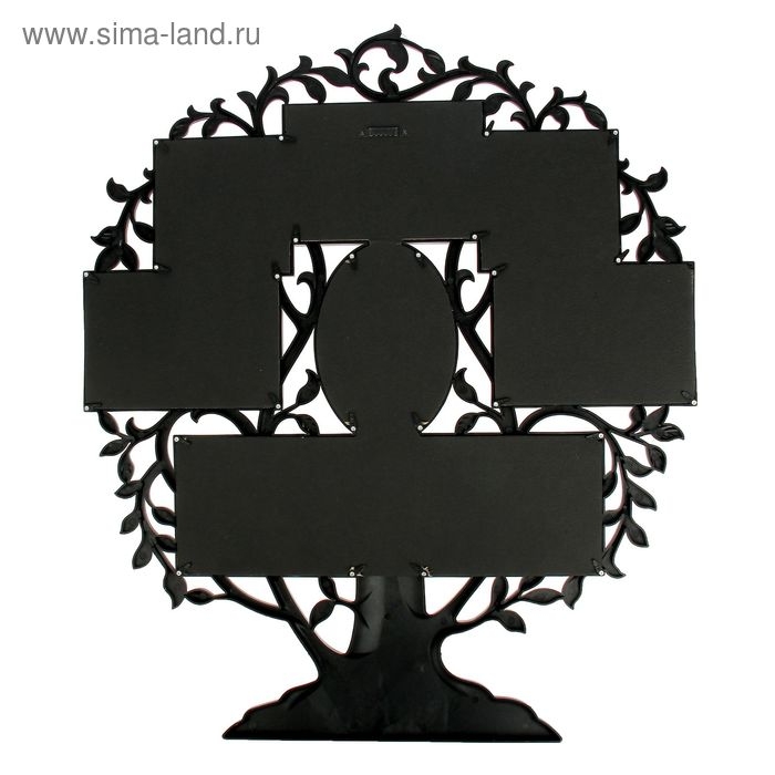 Фоторамка на 8 фото 10х10, 10х15 см "Семейное древо" чёрная 60х50х2 см