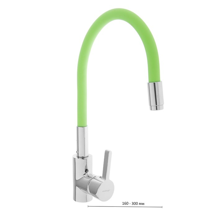 Cмеситель для кухни Accoona A9890K, однорычажный, силиконовый излив, зеленый/хром Cмеситель для кухни Accoona A9890K, однорычажный, силиконовый излив, зеленый/хром