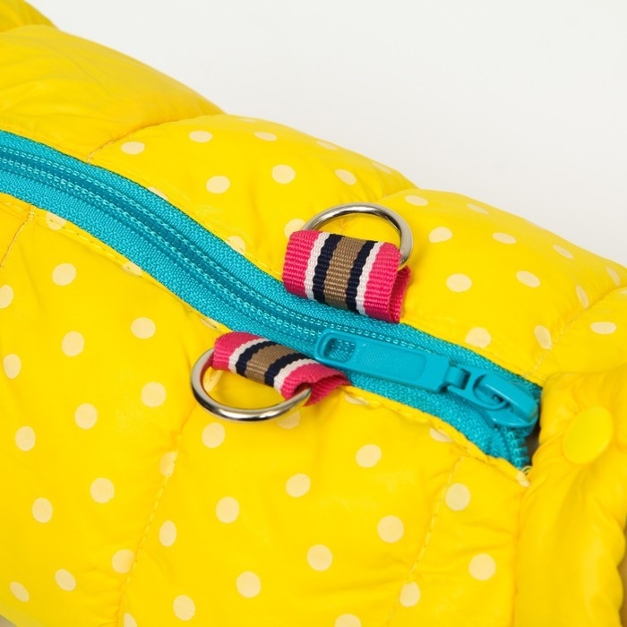 Комбинезон для собак  "Горошек",  размер 22 (ДС 48, ОГ 54, ОШ 38 см), жёлтый