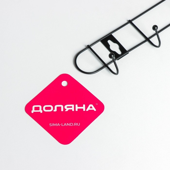Вешалка настенная на 6 крючков Доляна «Лайт», 34×5,5×3 см, цвет чёрный Вешалка настенная на 6 крючков Доляна «Лайт», 34×5,5×3 см, цвет чёрный