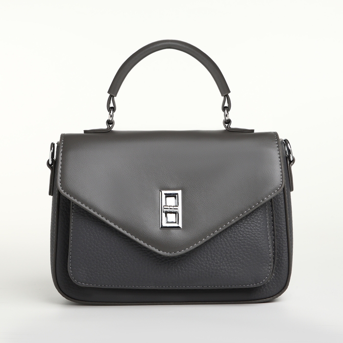 Сумка женская на клапане TEXTURA, маленький размер, цвет тёмно-серый Сумка женская на клапане TEXTURA, маленький размер, цвет тёмно-серый