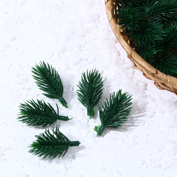 Новый год! Декор «Ветки ели мини» набор 100 шт., размер 1 шт. — 4,5 × 3 × 3 см Новый год! Декор «Ветки ели мини» набор 100 шт., размер 1 шт. — 4,5 × 3 × 3 см