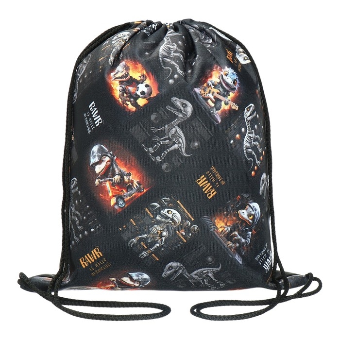 Мешок для обуви 435 х 360 мм, Stavia (плотность 600D с водоотталкивающей ПУ-пропиткой) "Динозавр"