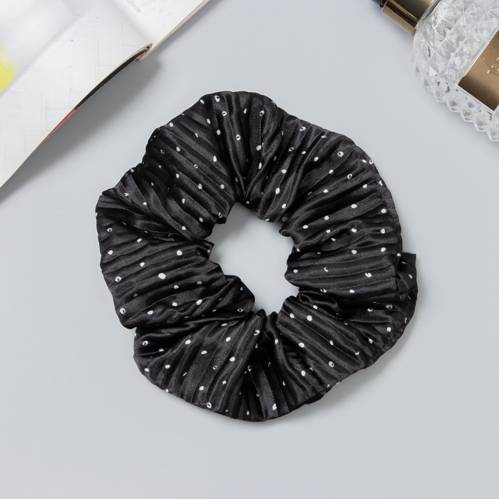 Резинка для волос Резинка для волос "Орбита" жатка крапинки, 12 см, чёрный