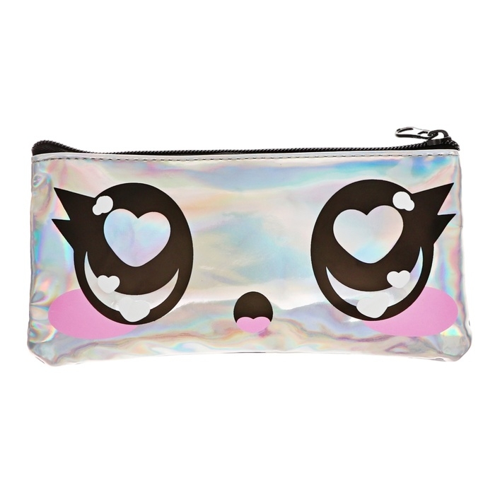 Пенал мягкий 1 отделение, 115х220, плоский, для девочки, серебряный, Seventeen Пенал мягкий 1 отделение, 115х220, плоский, для девочки, серебряный, Seventeen