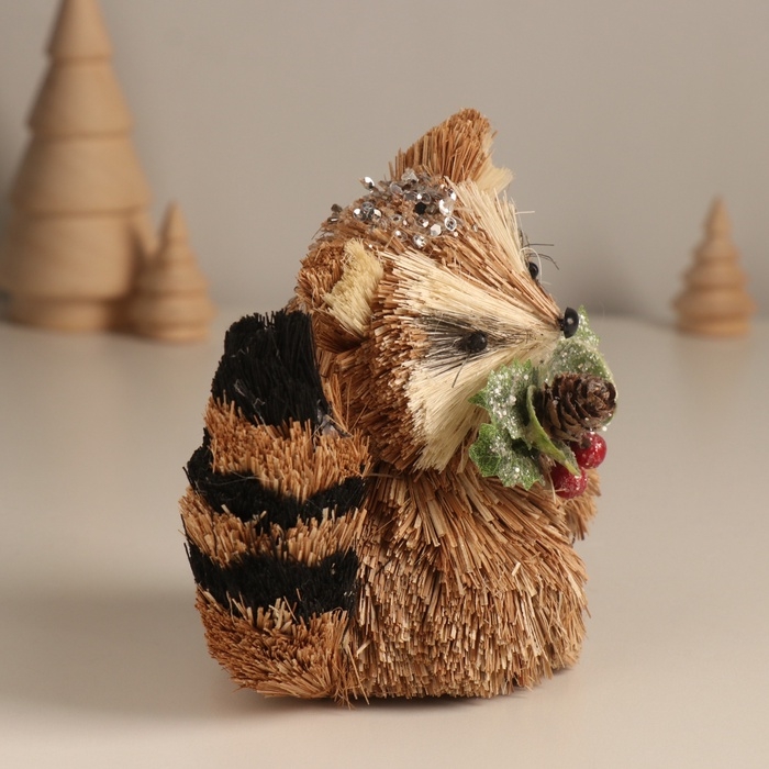 Декор Декор "Енотик с новогодними веточками" 7х10х11 см