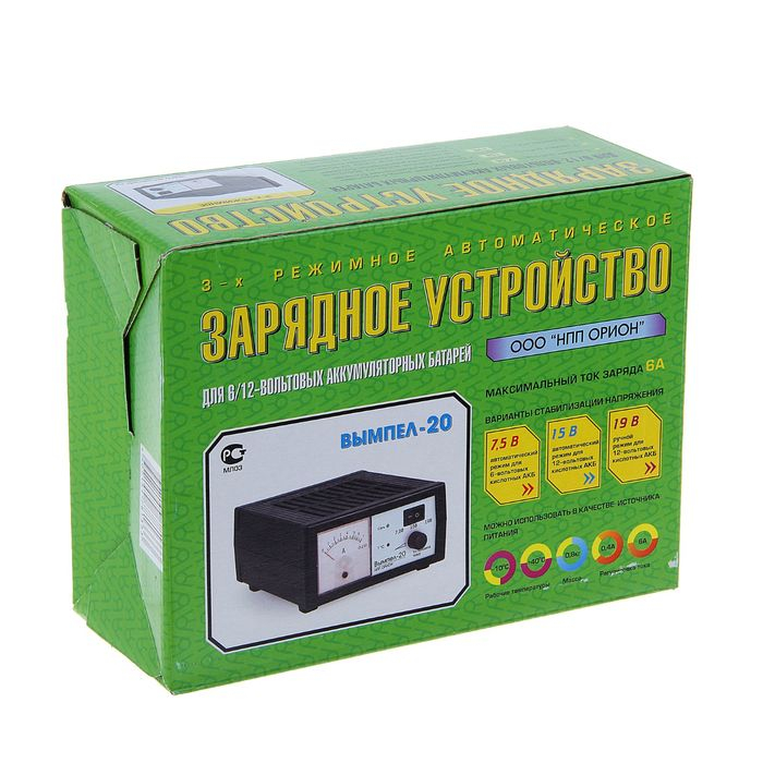 Зарядное устройство АКБ  Зарядное устройство АКБ "Вымпел-20", 0.6-7 А, 6/12 В