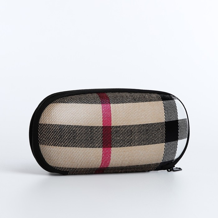 Футляр для очков на молнии, длина 17 см, цвет коричневый Футляр для очков на молнии, длина 17 см, цвет коричневый