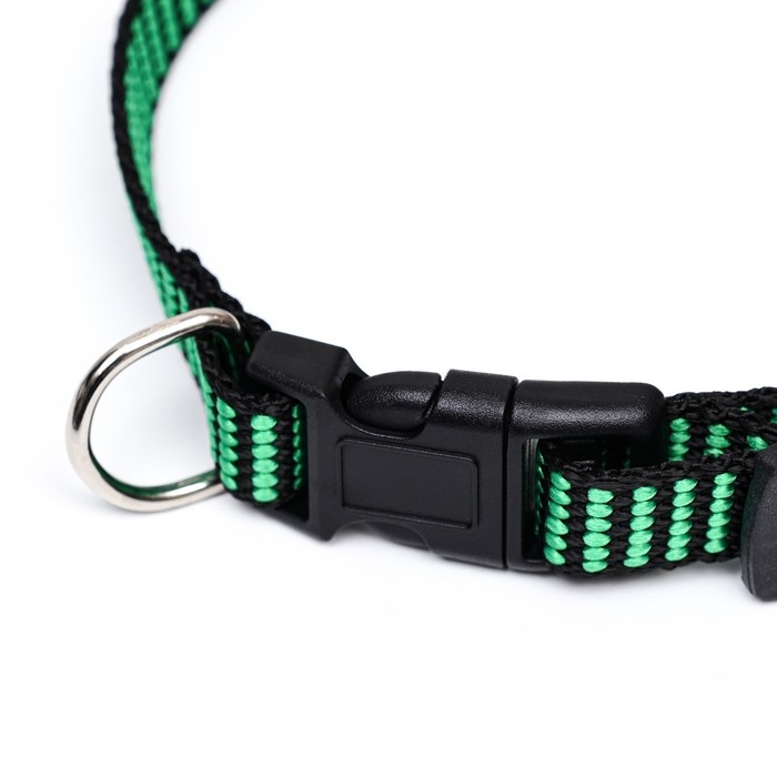 Ошейник рифленый, 40 х 1,5 см, чёрно-зелёный Ошейник рифленый, 40 х 1,5 см, чёрно-зелёный