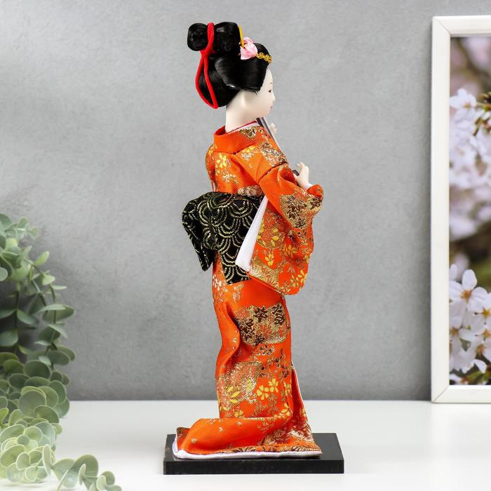 Кукла коллекционная Кукла коллекционная "Гейша с музыкальным инструментом" 32х12,5х12,5 см
