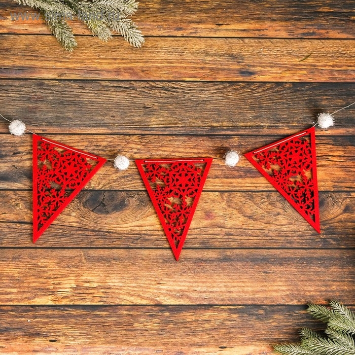 Набор для создания новогодней гирлянды «Флажки» Набор для создания новогодней гирлянды «Флажки»