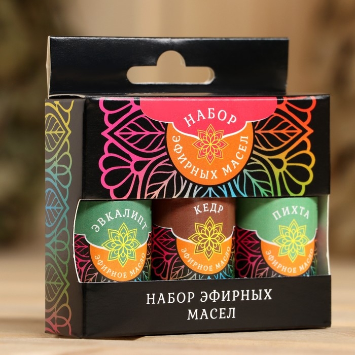 Масло эфирное &laquo;Кедр. Эвкалипт. Пихта&raquo; косметический, 3 шт. по 15 мл