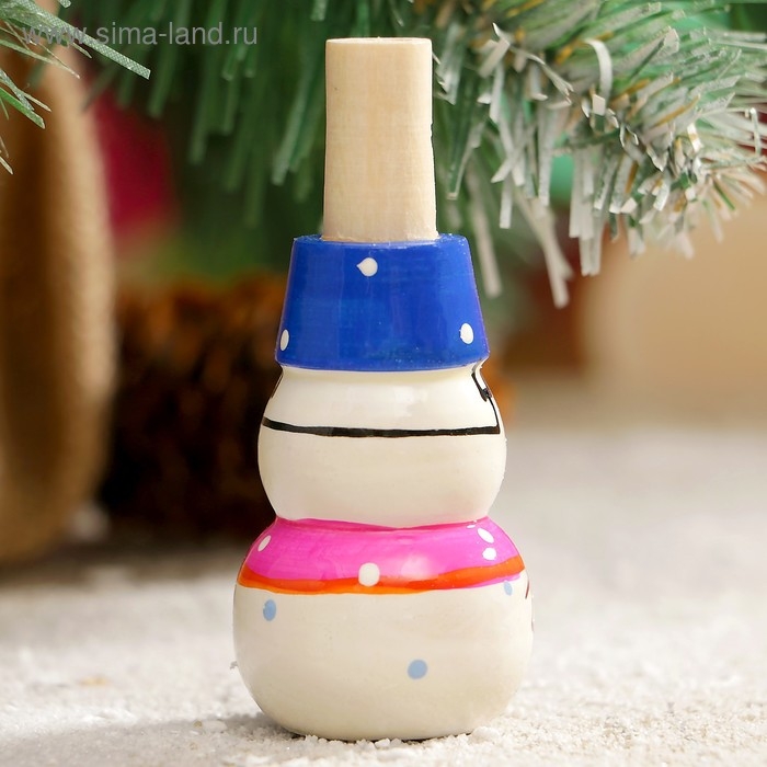 Свистулька «Снеговик», 3х7 см, микс, ручная роспись Свистулька «Снеговик», 3х7 см, микс, ручная роспись