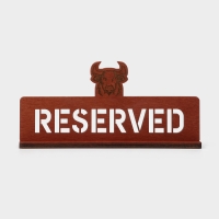 Табличка настольная «Reserved с быком», фанера, 20×10×5 см, цвет тёмный