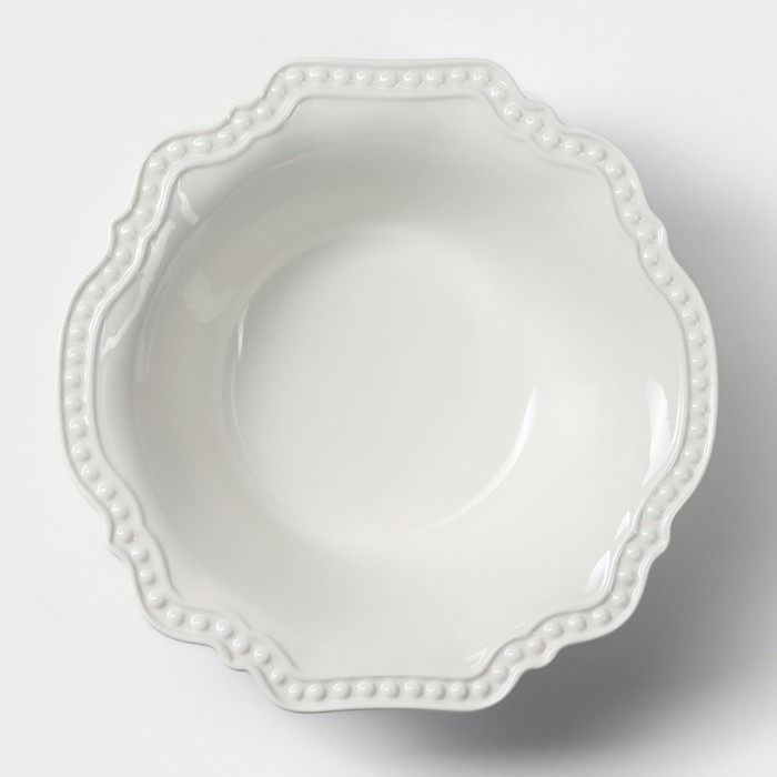 Салатник фарфоровый Magistro «Сюита», 800 мл, d=20,5см, цвет белый