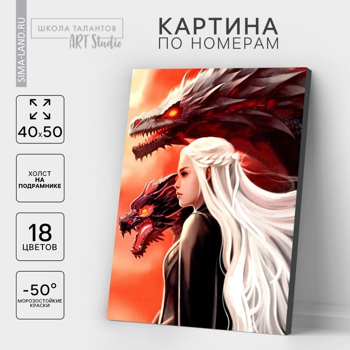 Картина по номерам на холсте с подрамником «Хозяйка драконов», 40 х 50 см Картина по номерам на холсте с подрамником «Хозяйка драконов», 40 х 50 см