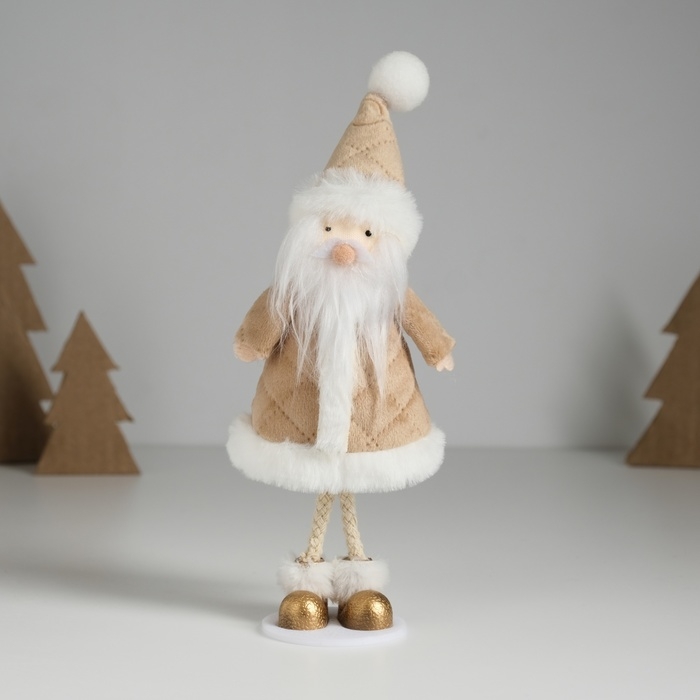 Сувенир текстиль  Сувенир текстиль "Дед Мороз в бежевой шубке" 6,8х7х18,5 см
