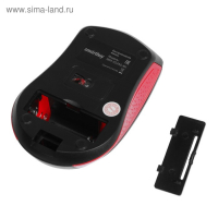 Мышь Smartbuy ONE 352, беспроводная, оптическая, 1600 dpi, 2xAAA (не в компл), красно-черная