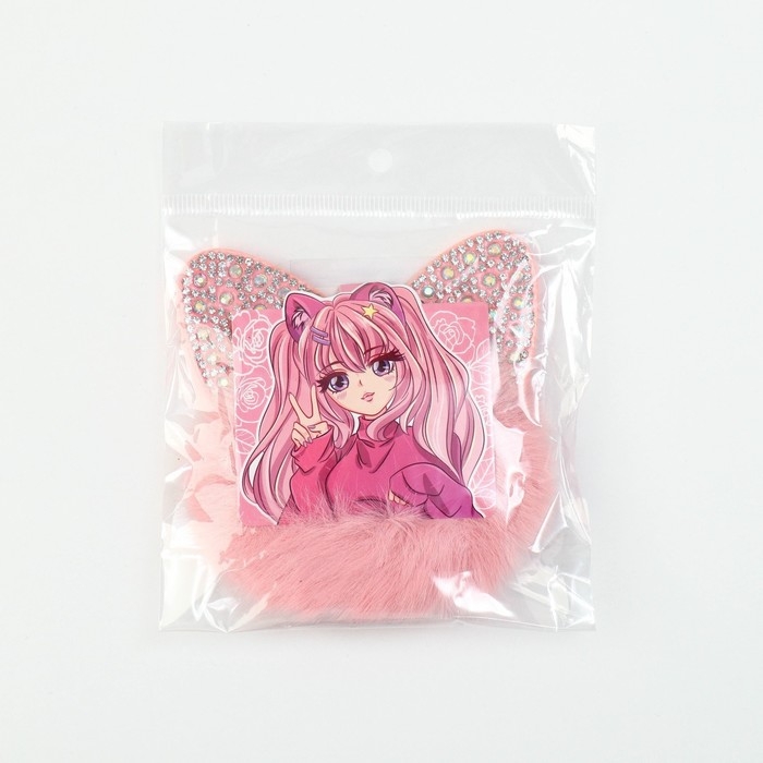 Резинка для волос пушистая «Милашка» с ушками, 1 х6 х 8 см Резинка для волос пушистая «Милашка» с ушками, 1 х6 х 8 см