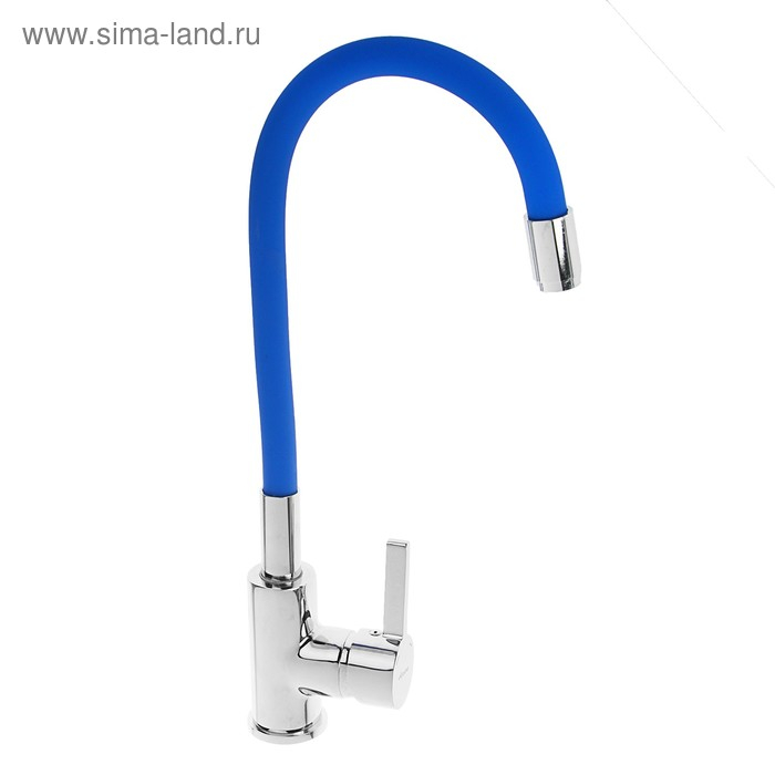 Смеситель для кухни Accoona A9890M, однорычажный, силиконовый излив, синий/хром Смеситель для кухни Accoona A9890M, однорычажный, силиконовый излив, синий/хром