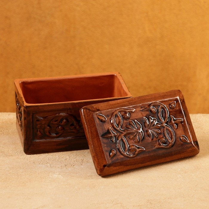 Шкатулка Риштанская керамика Шкатулка Риштанская керамика "Акташ", 12х7см