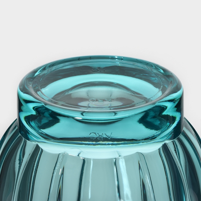 Стакан низкий стеклянный «Роман», 250 мл, цвет бирюзовый