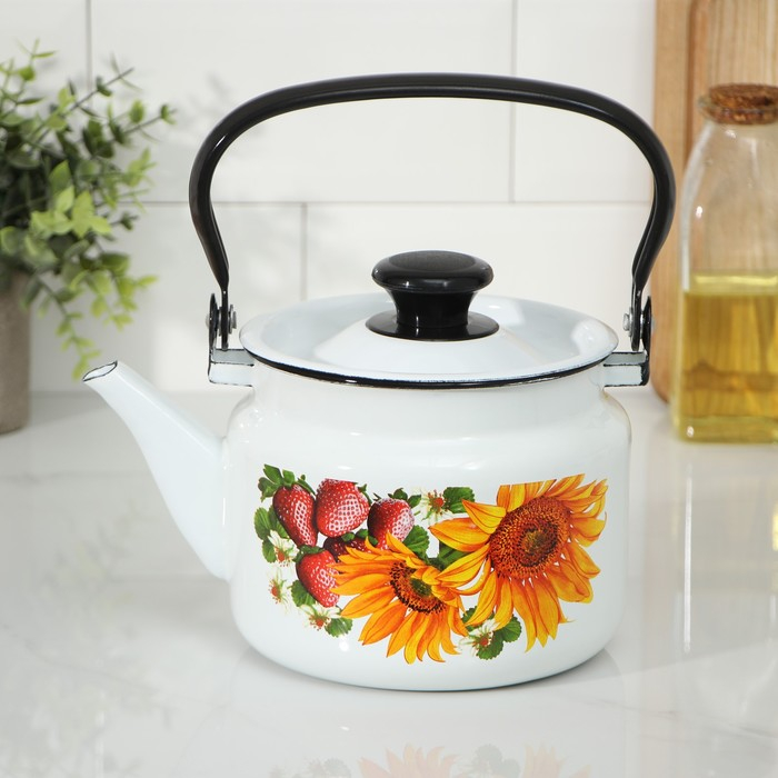 Чайник цилиндрический, 2 л, индукция, деколь МИКС, цвет белый Чайник цилиндрический, 2 л, индукция, деколь МИКС, цвет белый