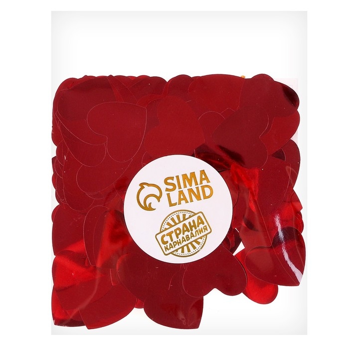 Наполнитель для шара «Конфетти сердце», 2,5 см, фольга, цвет красный, 10 г Наполнитель для шара «Конфетти сердце», 2,5 см, фольга, цвет красный, 10 г