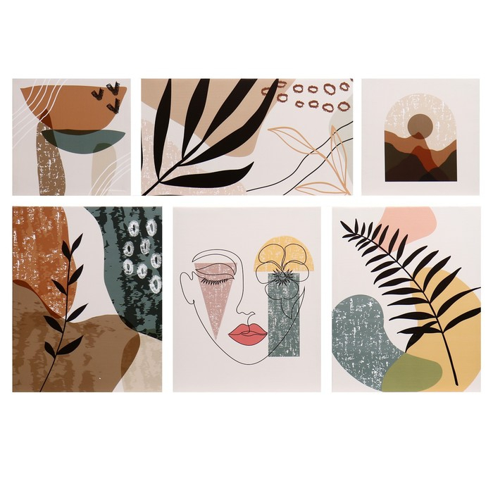 Модульная картина  Модульная картина "Каприз" 114х70 см (30х30, 30х30, 38х47, 38х47, 38х47, 54х30) 114х70 см