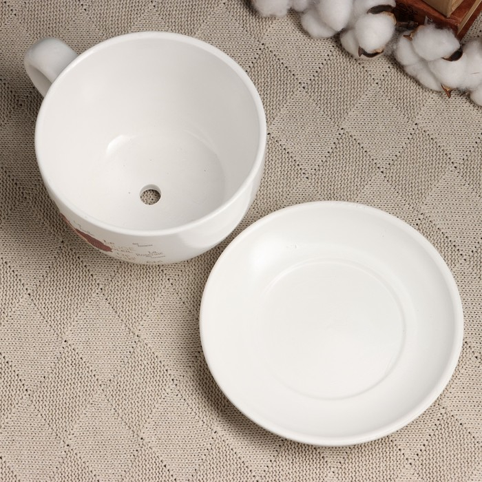 Горшок в форме чашки Горшок в форме чашки "Эмма" цветы, 19х15х10см