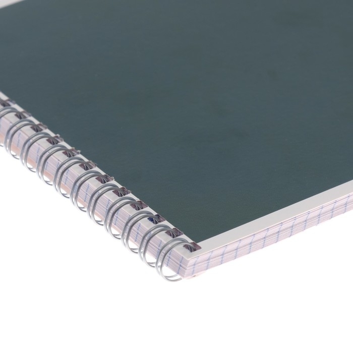 Блокнот А5, 40 листов в клетку на гребне Блокнот А5, 40 листов в клетку на гребне "Зелёный", обложка мелованный картон, ВД лак, блок офсет