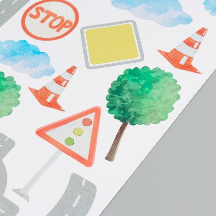 Наклейка интерьерная цветная Наклейка интерьерная цветная "Дорожное движение" 50х70 см
